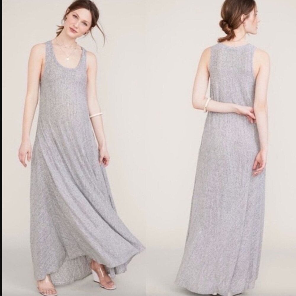 Hatch Gwen Striped Maxi Tank Maternity Linen Dress